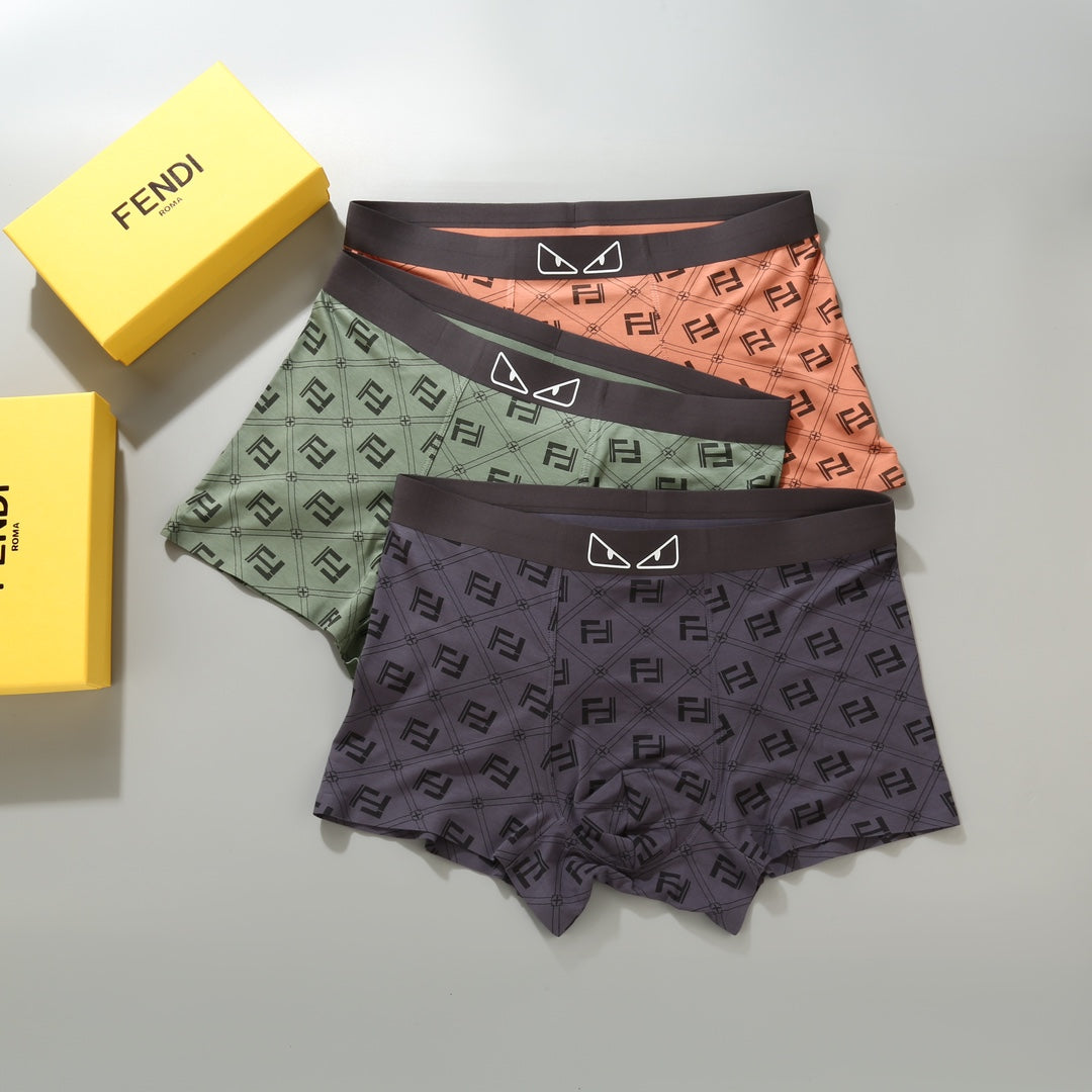 Fendi Orange Dark Grey Eye Waist Print Boxer Briefs, image 4