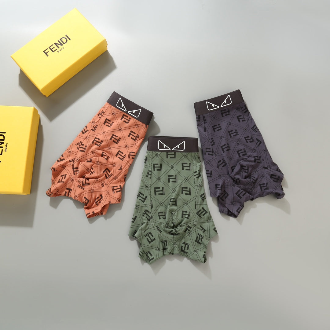 Fendi Orange Dark Grey Eye Waist Print Boxer Briefs, image 6