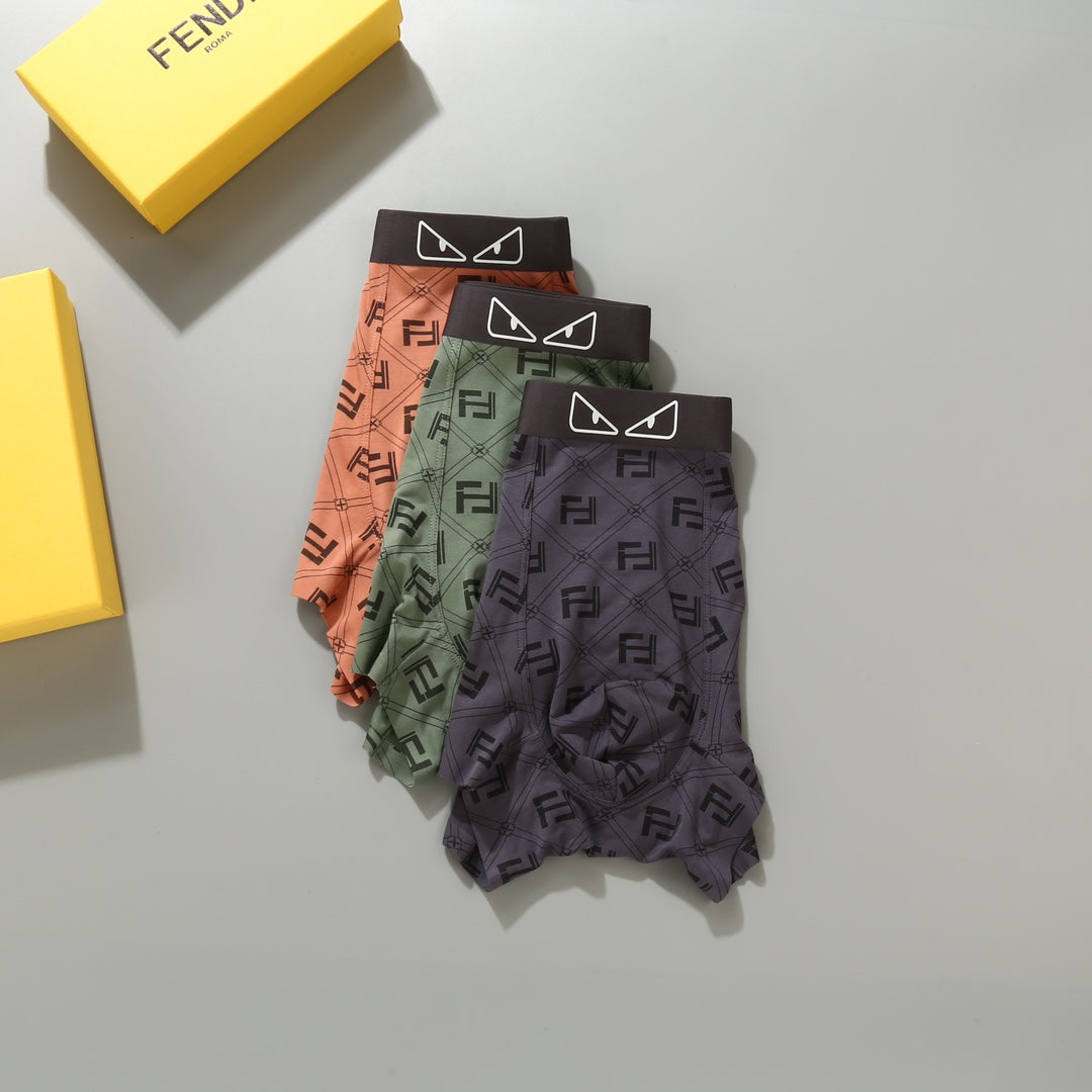Fendi Orange Dark Grey Eye Waist Print Boxer Briefs, image 5