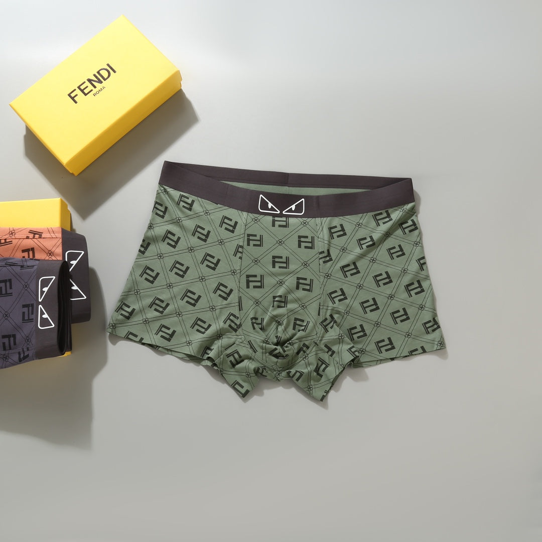 Fendi Orange Dark Grey Eye Waist Print Boxer Briefs, image 7