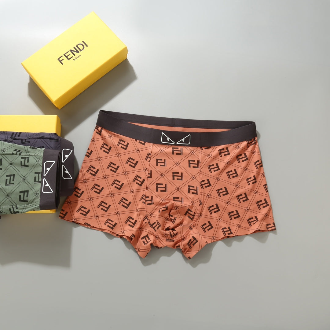 Fendi Orange Dark Grey Eye Waist Print Boxer Briefs, image 8