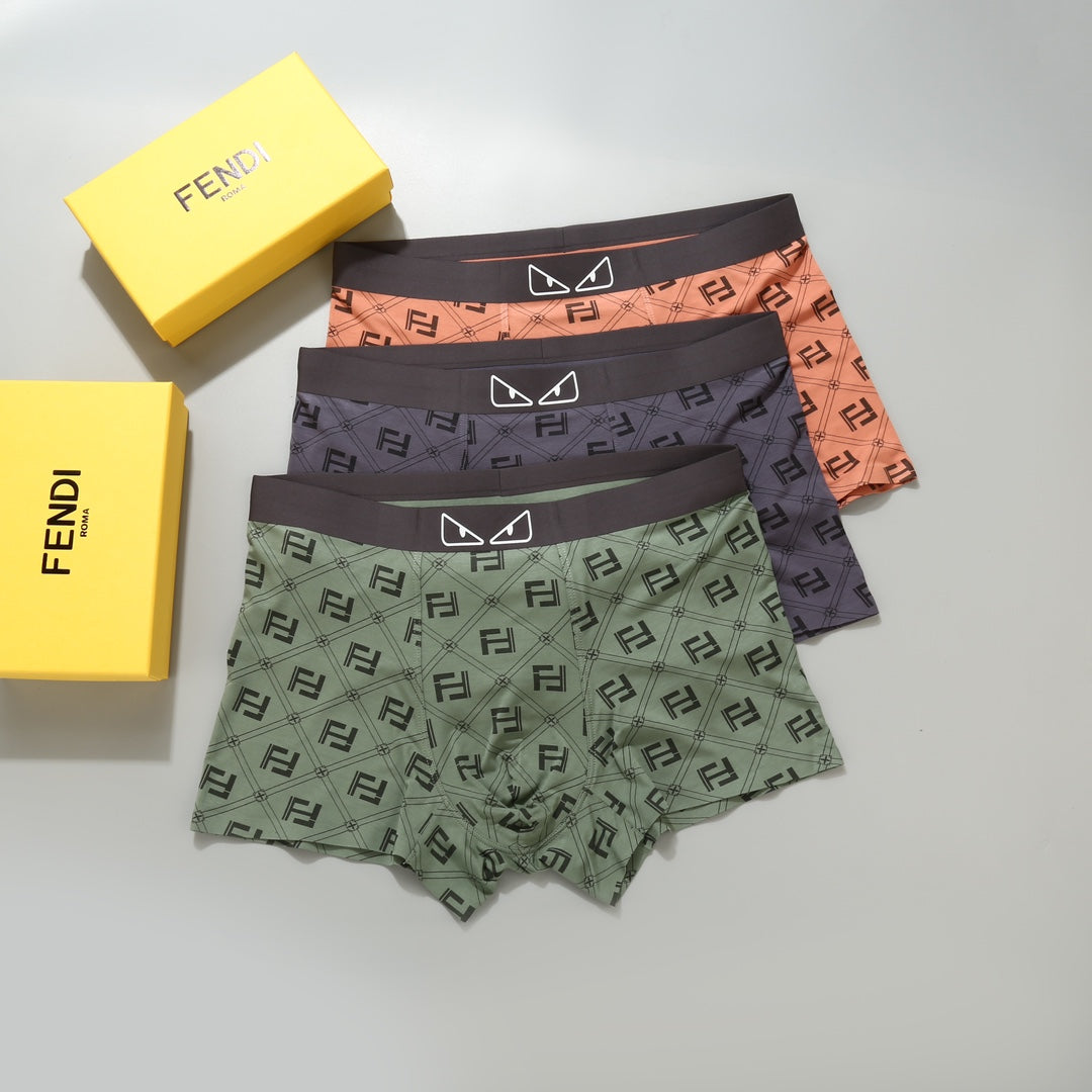 Fendi Orange Dark Grey Eye Waist Print Boxer Briefs, image 2