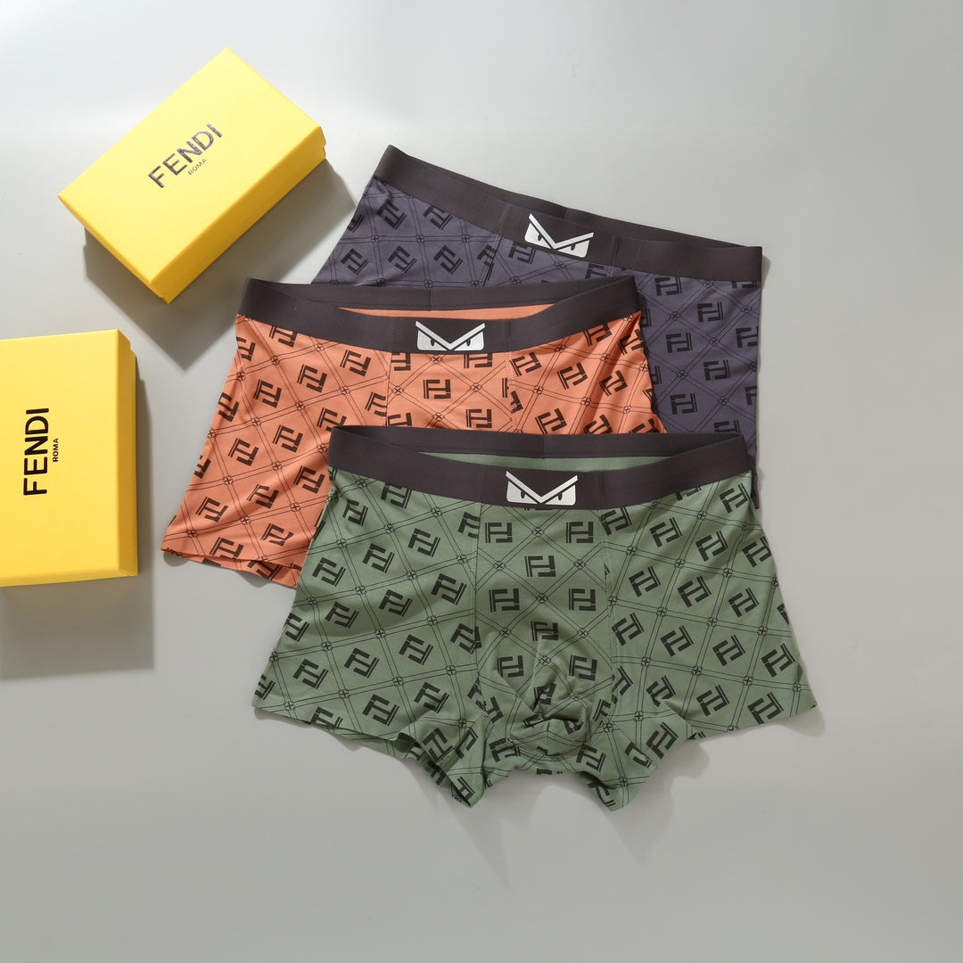 Fendi Orange Dark Grey Dense Monogram Boxer Briefs, image 3