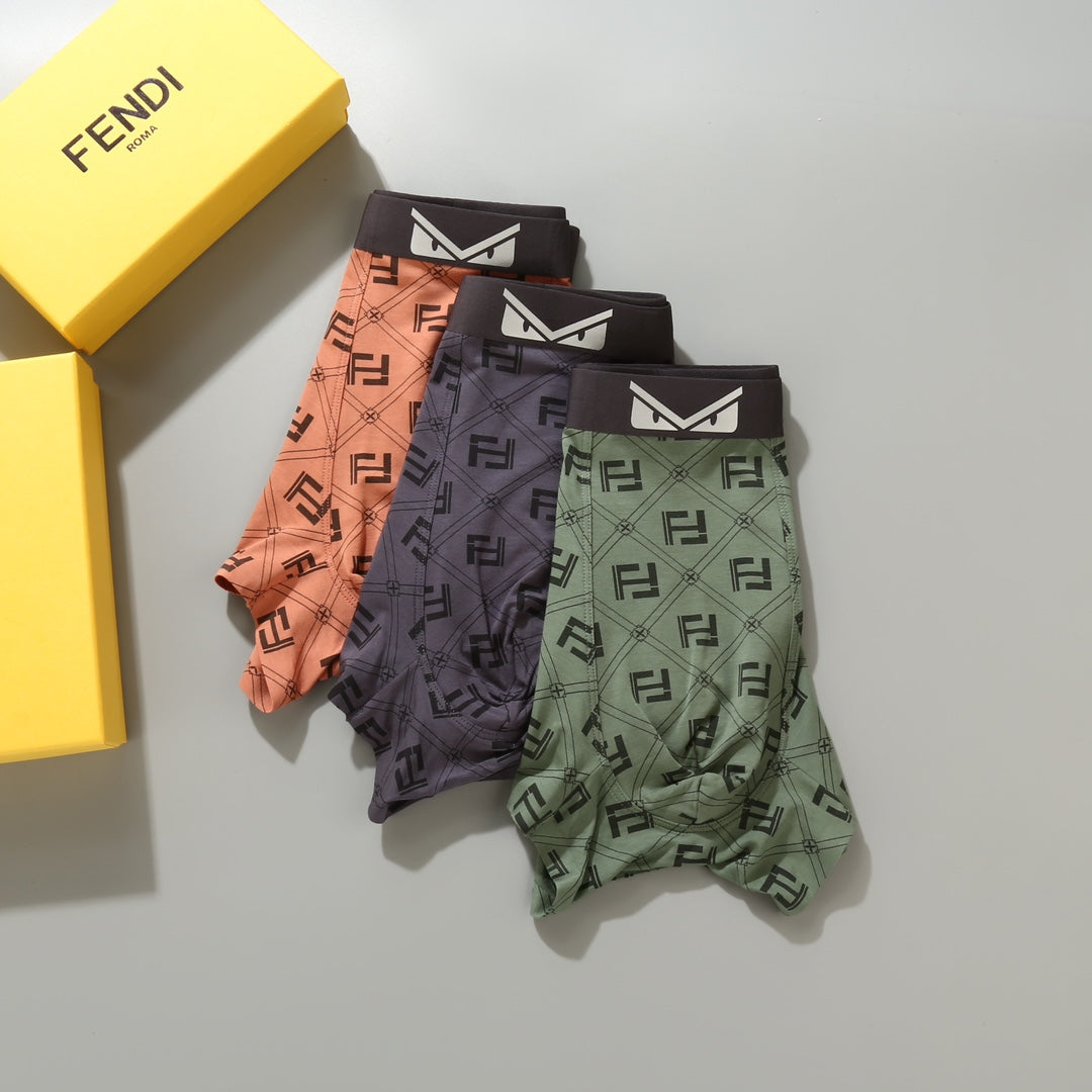 Fendi Orange Dark Grey Dense Monogram Boxer Briefs, image 5