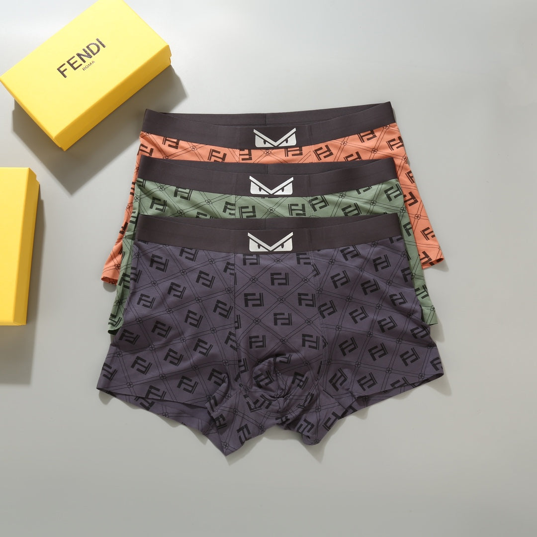 Fendi Orange Dark Grey Dense Monogram Boxer Briefs, image 2