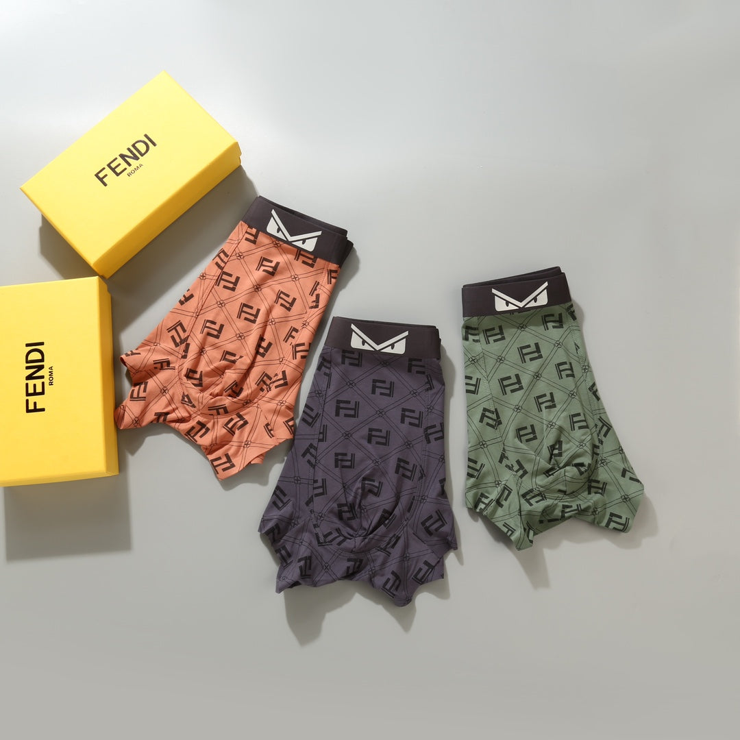 Fendi Orange Dark Grey Dense Monogram Boxer Briefs, image 6