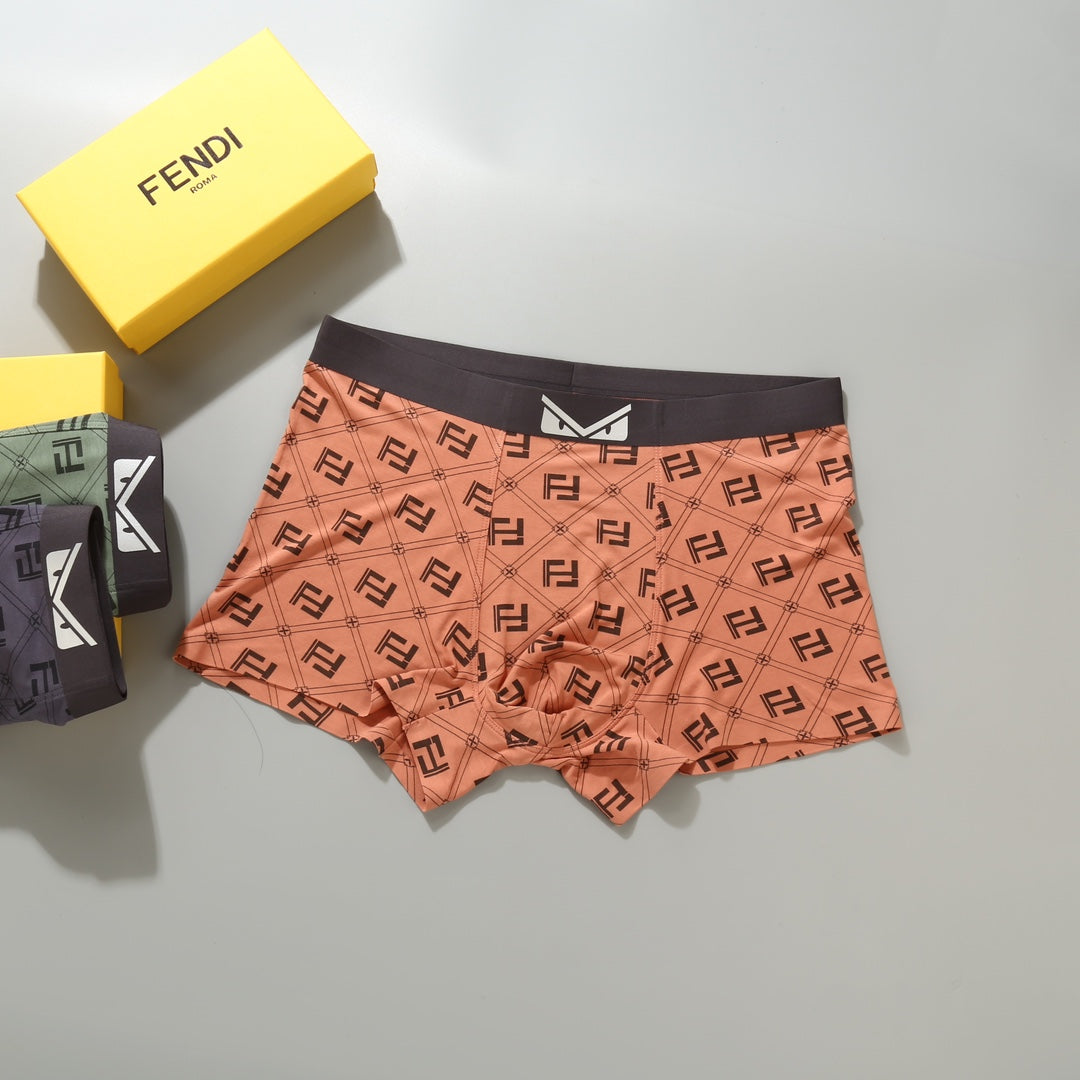 Fendi Orange Dark Grey Dense Monogram Boxer Briefs, image 7
