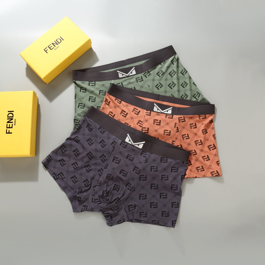 Fendi Orange Dark Grey Dense Monogram Boxer Briefs, image 4