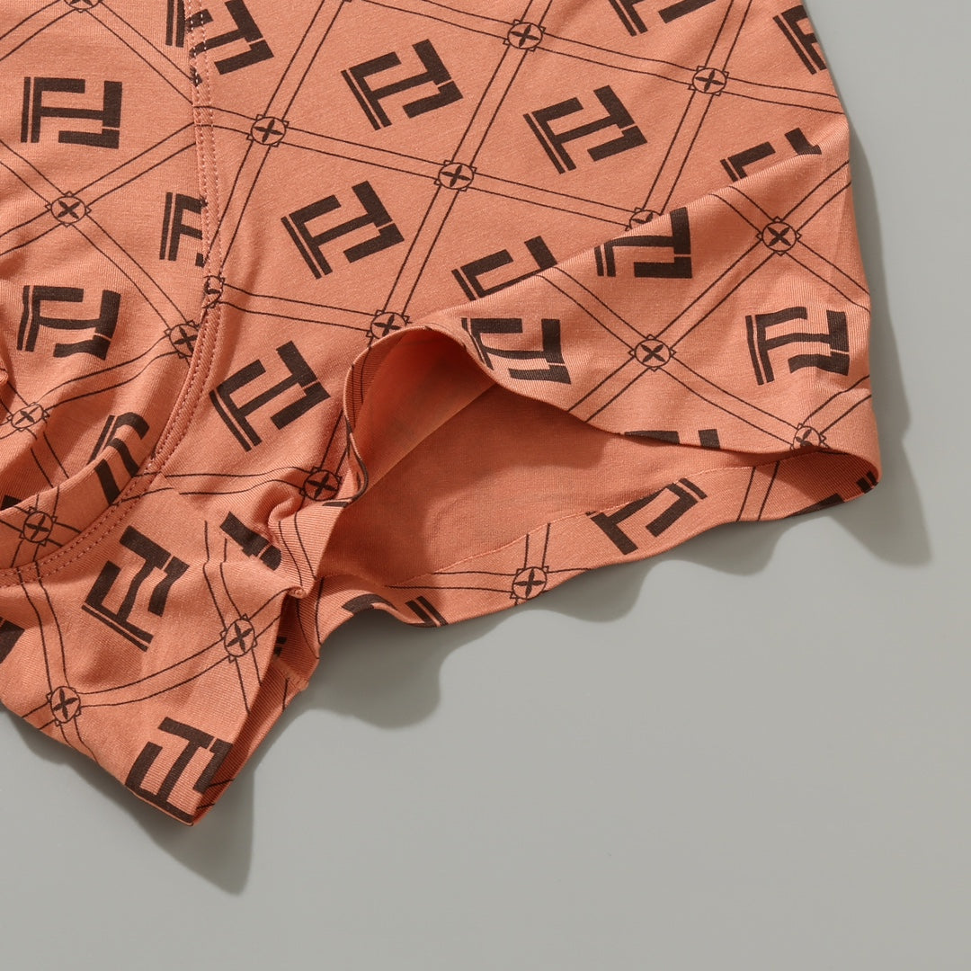 Fendi Green Grey Pink Dense Letter Pattern Boxer Briefs, image 9