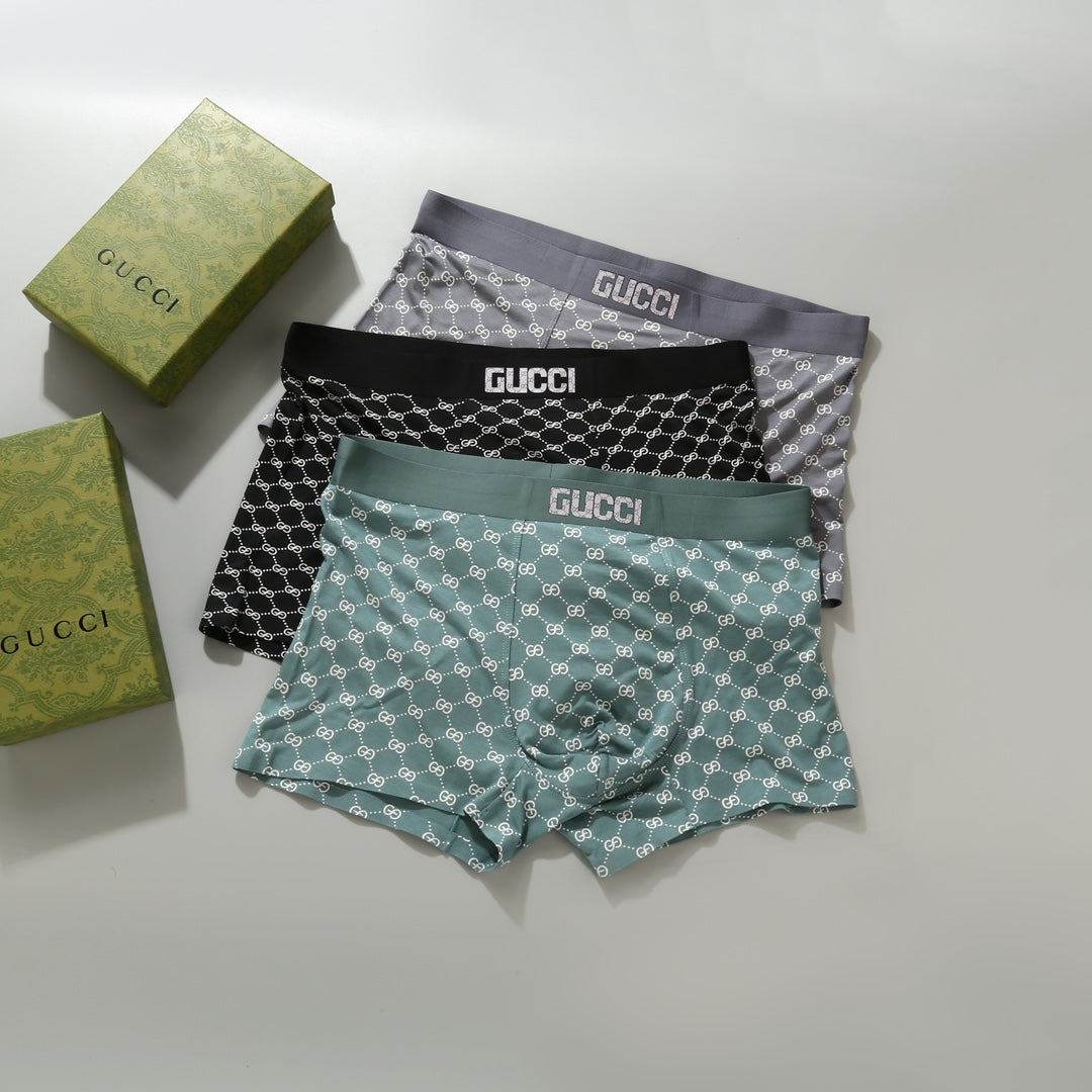 Gucci Beige Cream Grey Double Waist Boxer Briefs, image 2