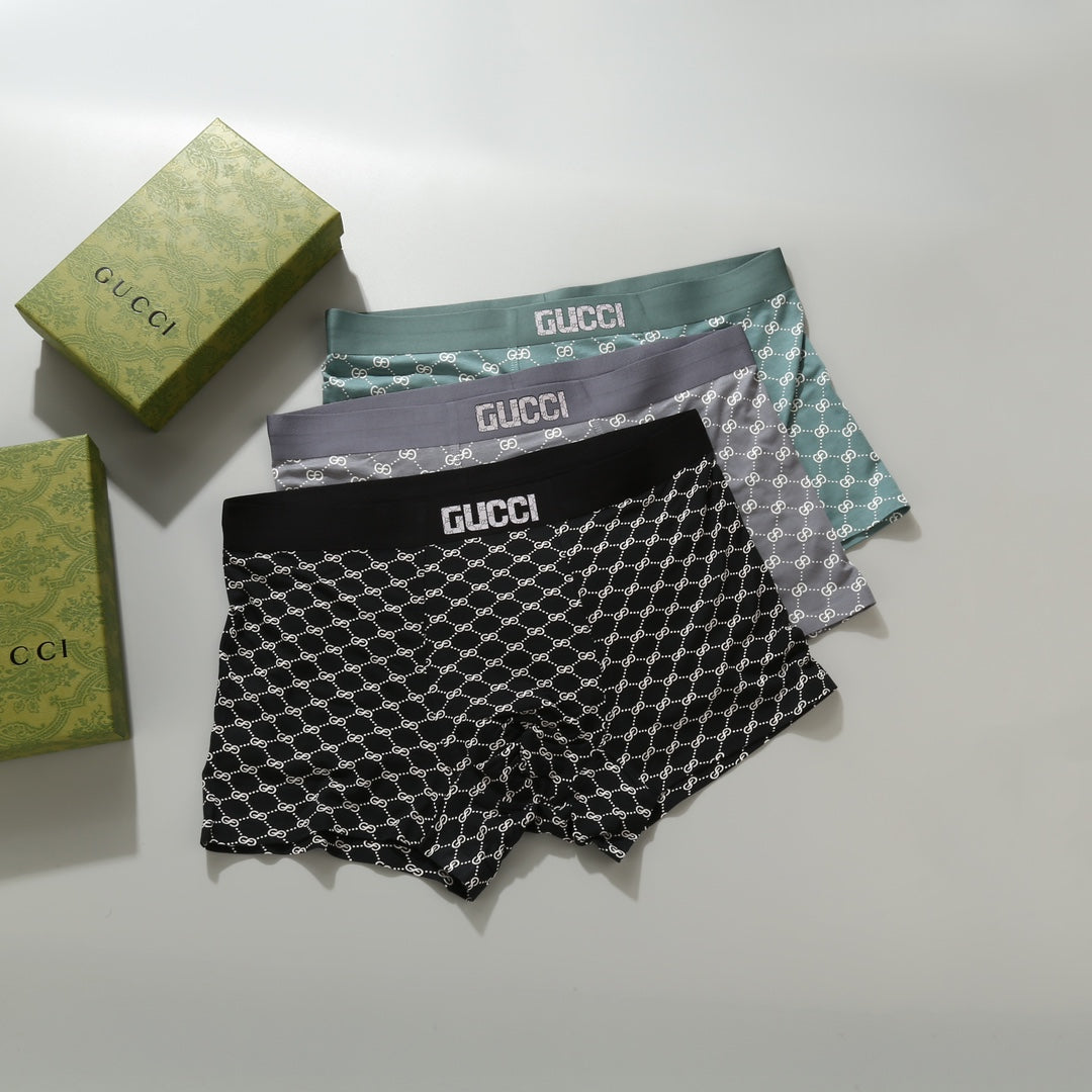 Gucci Beige Cream Grey Double Waist Boxer Briefs, image 1