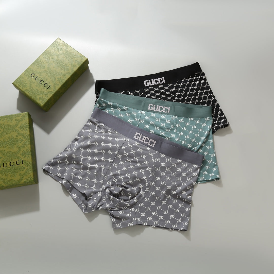 Gucci Beige Cream Grey Double Waist Boxer Briefs, image 4