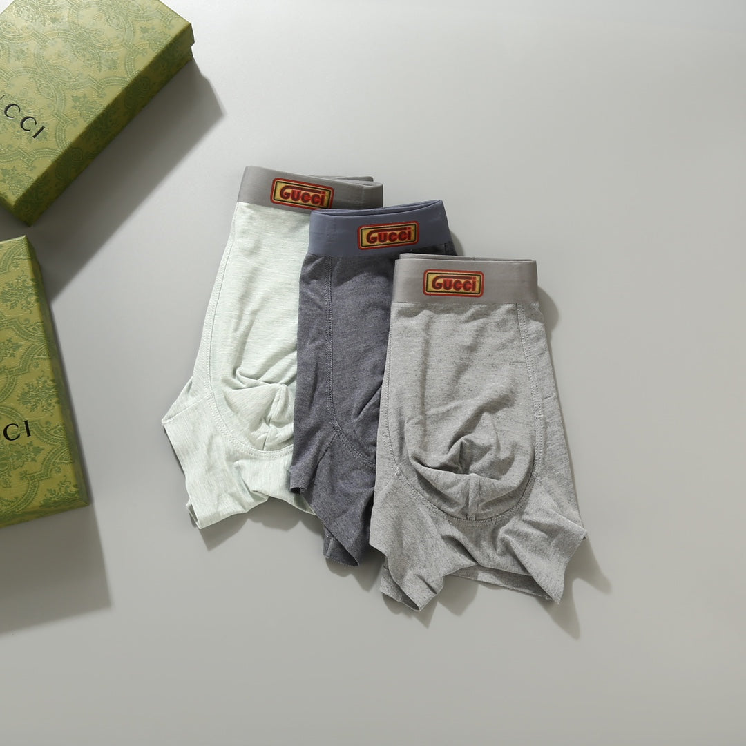 Gucci Grey White Small Double Letter Waist Boxer Briefs, image 5
