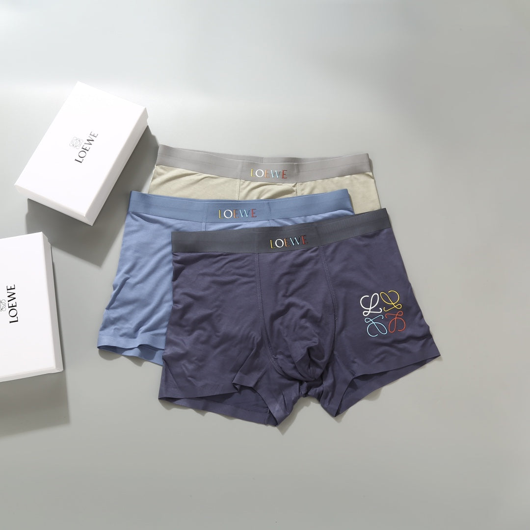 LOEWE Muted Blue Small-Anagram Boxer Briefs, gallery image 2