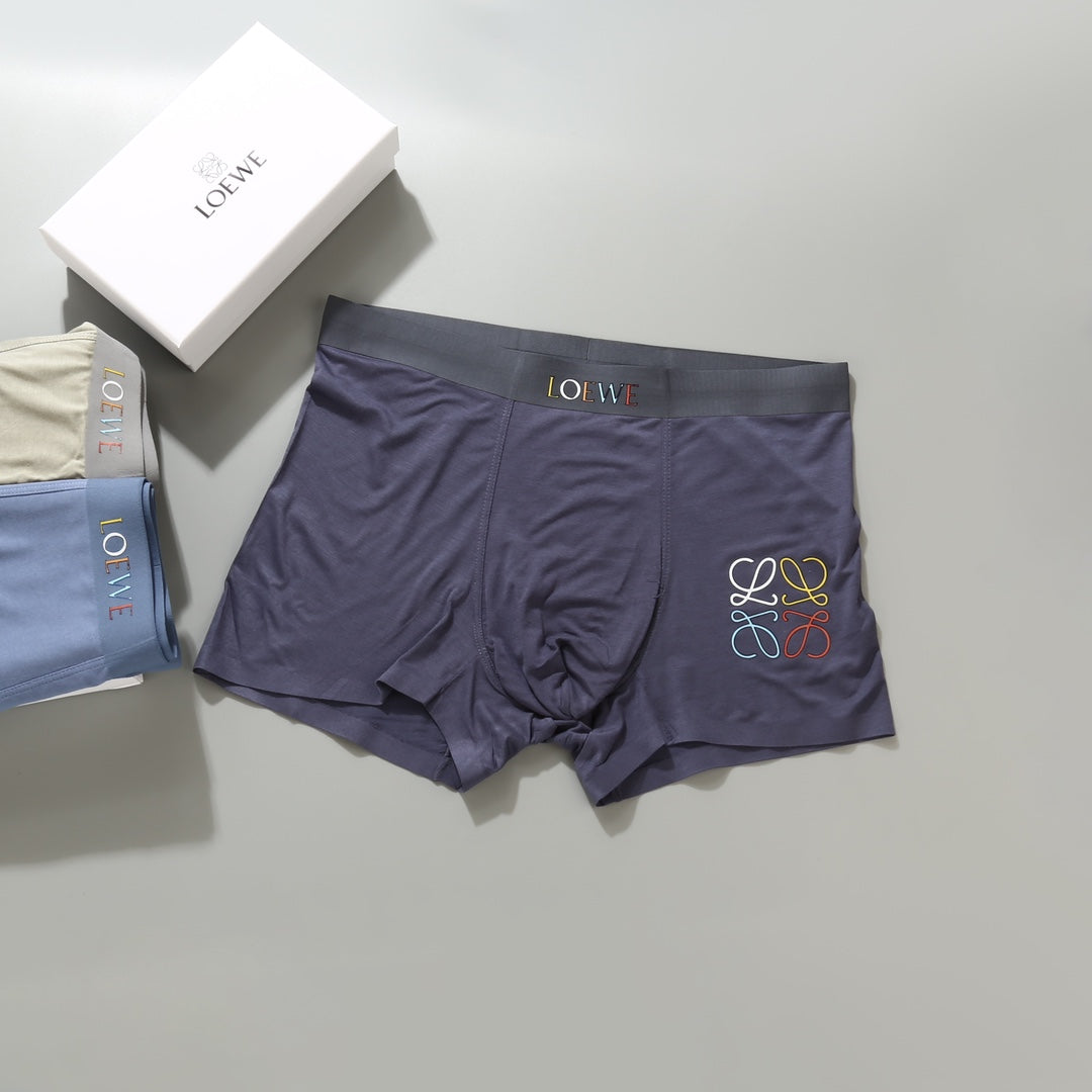 LOEWE Muted Blue Small-Anagram Boxer Briefs, gallery image 7