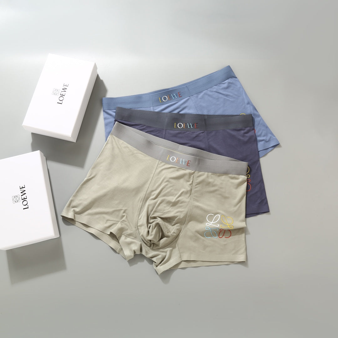 LOEWE Muted Blue Small-Anagram Boxer Briefs, gallery image 3