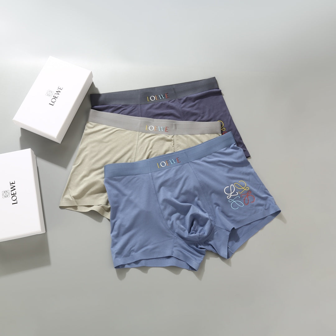LOEWE Muted Blue Small-Anagram Boxer Briefs, gallery image 4