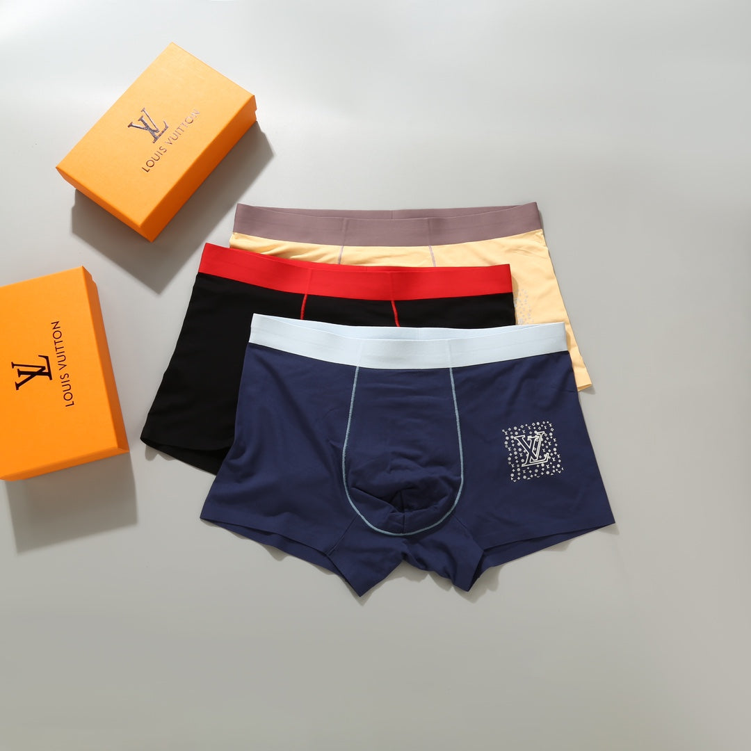 Louis Vuitton Pale Yellow Navy Red Waist Boxer Briefs, image 4