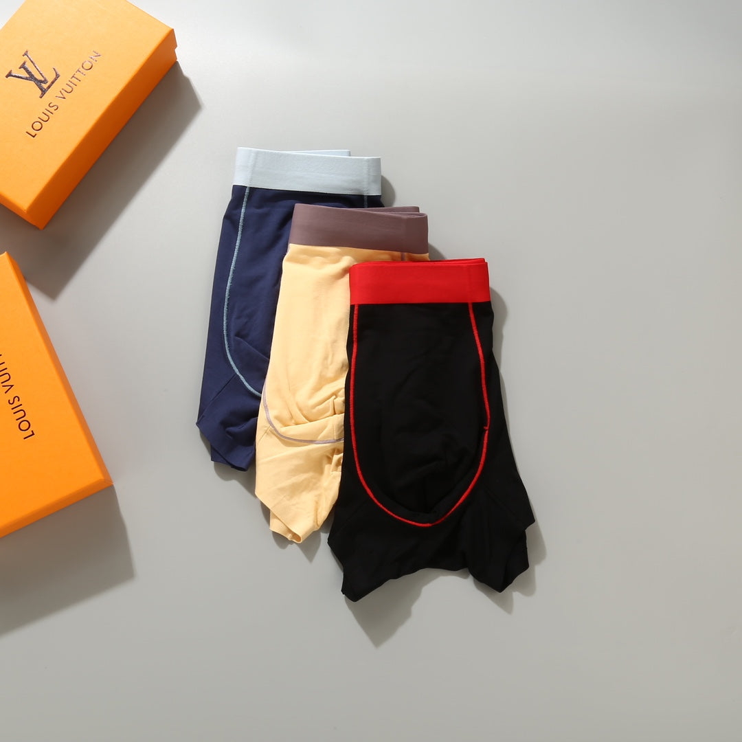 Louis Vuitton Pale Yellow Navy Red Waist Boxer Briefs, image 6