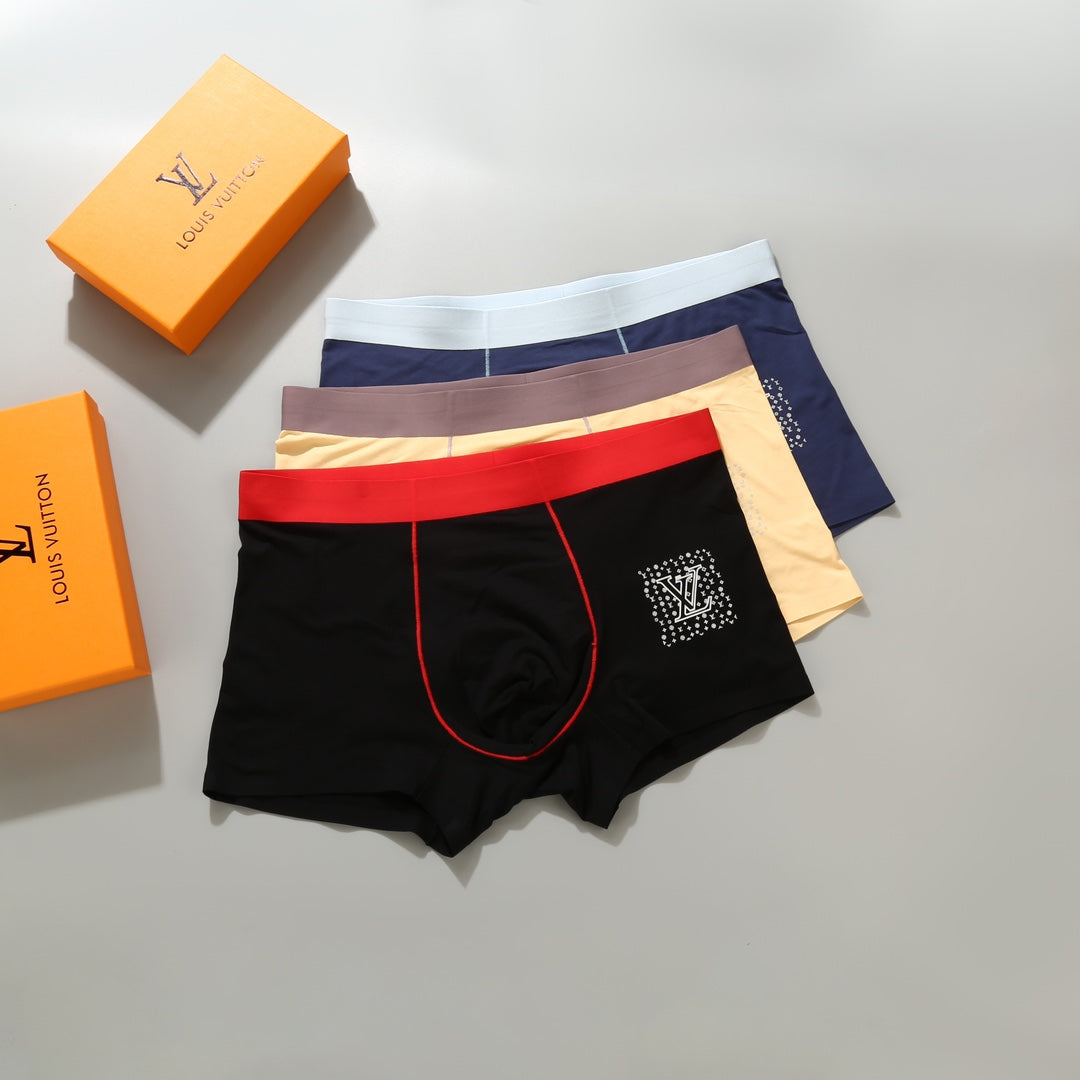 Louis Vuitton Pale Yellow Navy Red Waist Boxer Briefs, image 2