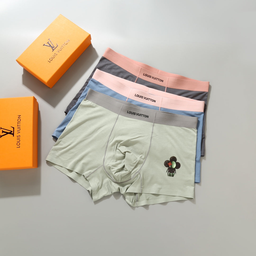Louis Vuitton Blue Grey Pink Small Waist Patch Boxer Briefs, image 4