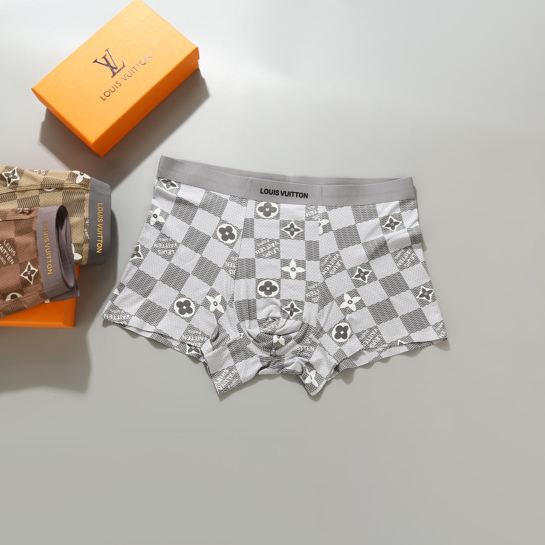 Louis Vuitton White Grey Small Monogram Print Boxer Briefs, image 8