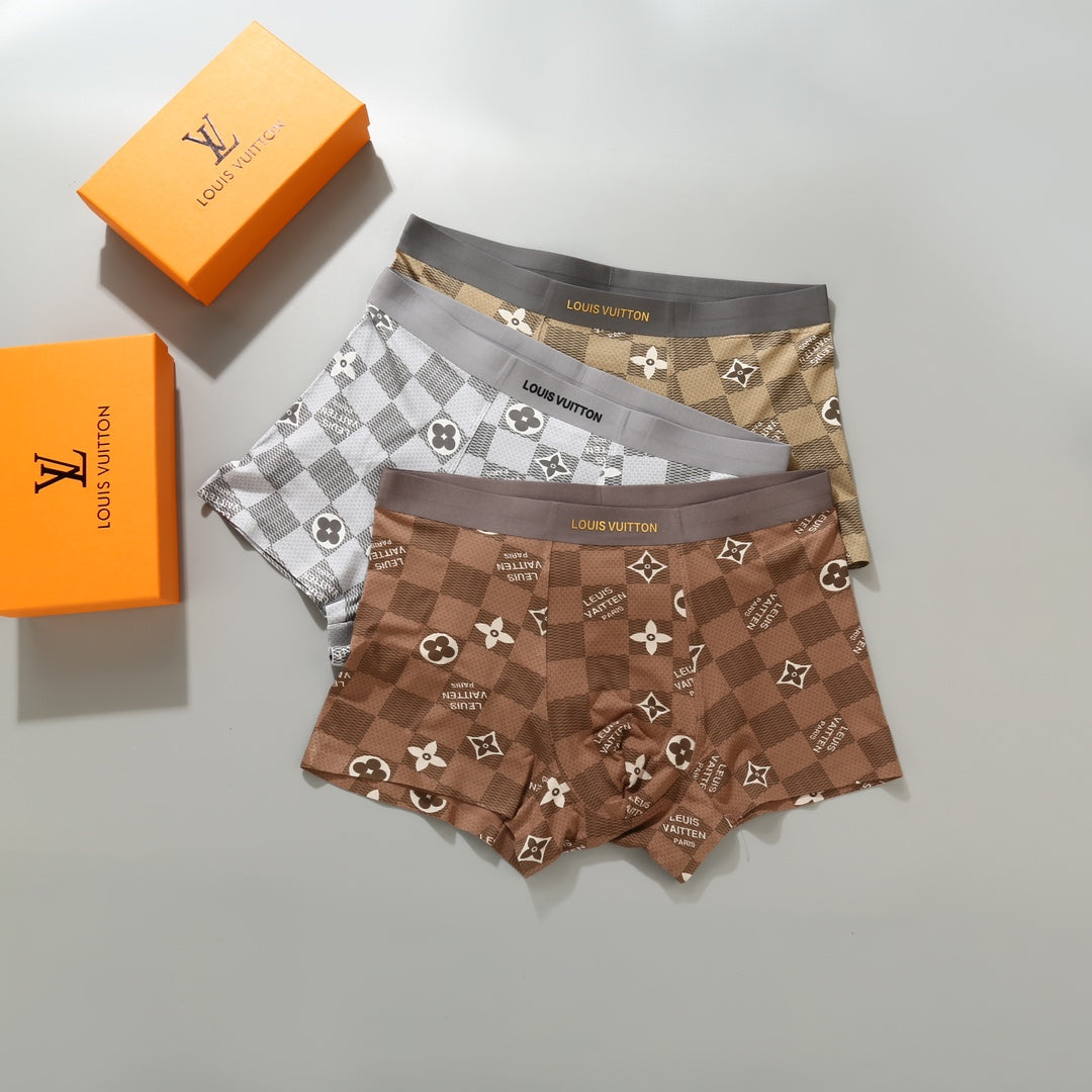 Louis Vuitton White Grey Small Monogram Print Boxer Briefs, image 3