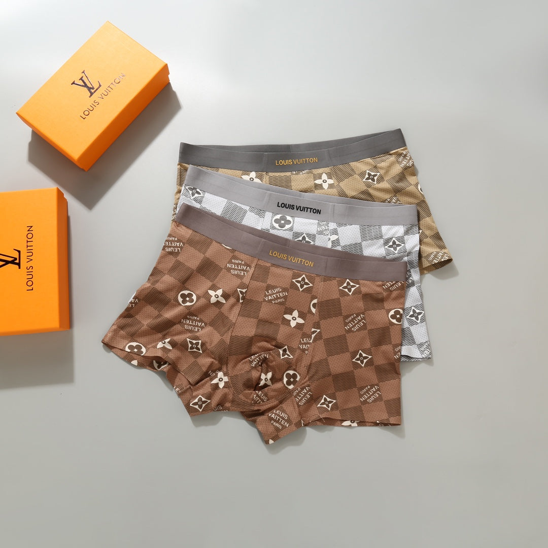 Louis Vuitton White Grey Small Monogram Print Boxer Briefs, image 2