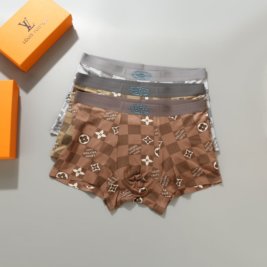 Louis Vuitton Brown Gold Small Allover Monogram Boxer Briefs, image 1
