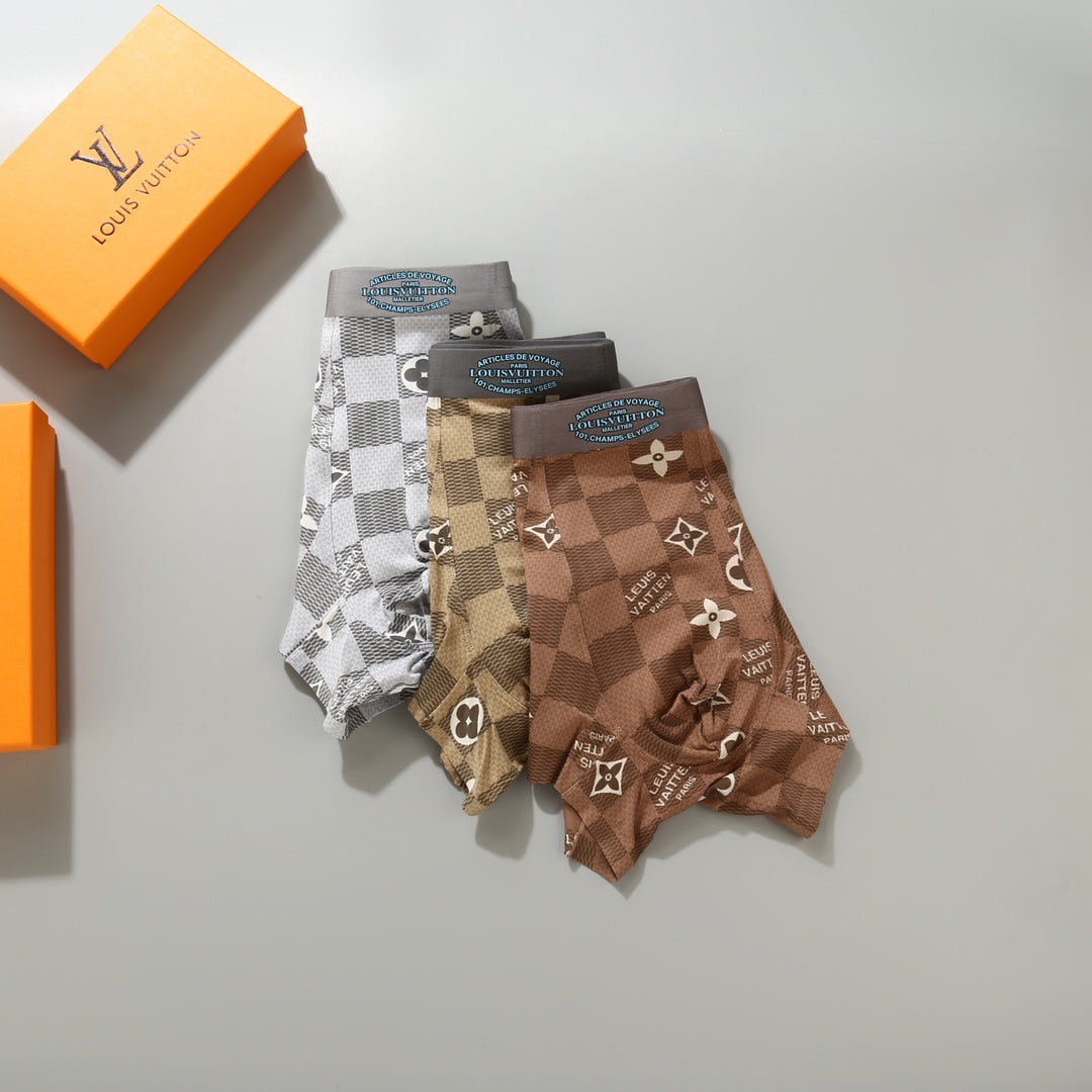 Louis Vuitton Brown Gold Small Allover Monogram Boxer Briefs, image 5