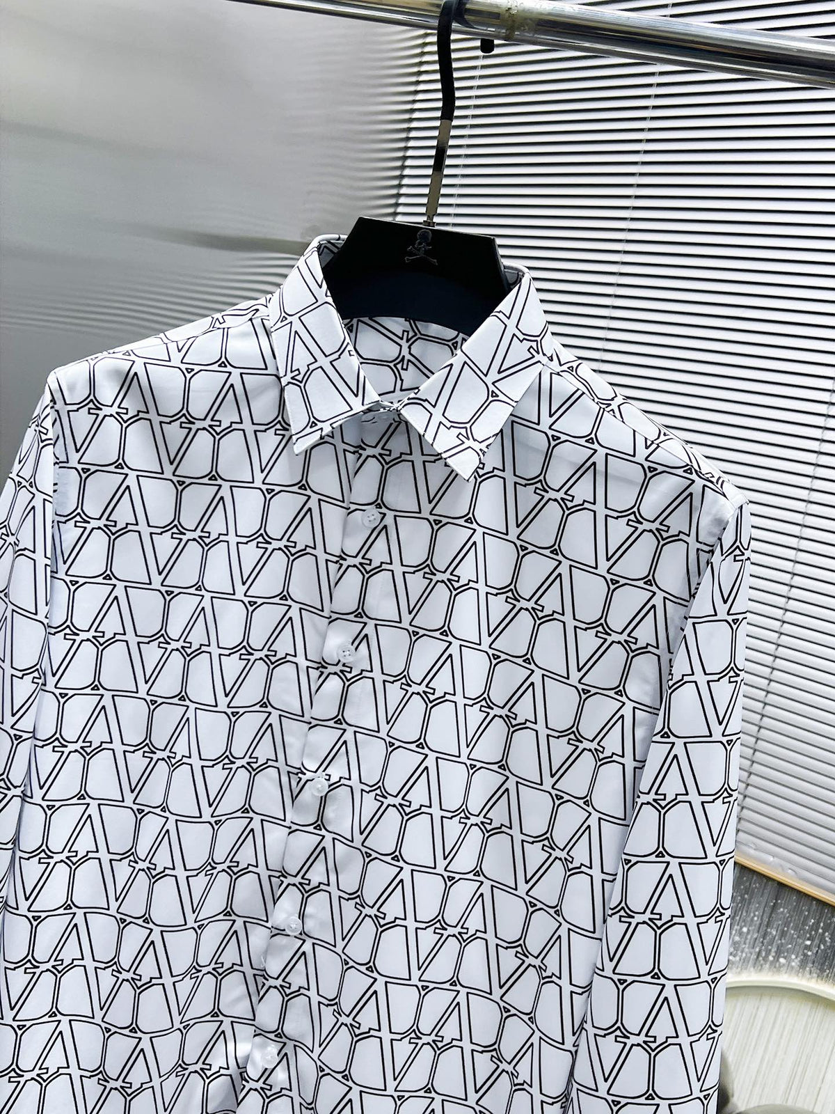 Valentino Long-Sleeve Shirt with Repeating V Pattern, product gallery image 4