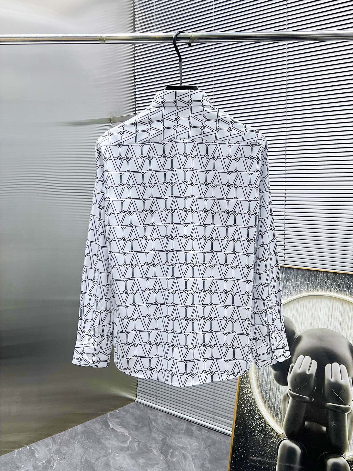 Valentino Long-Sleeve Shirt with Repeating V Pattern, product gallery image 3