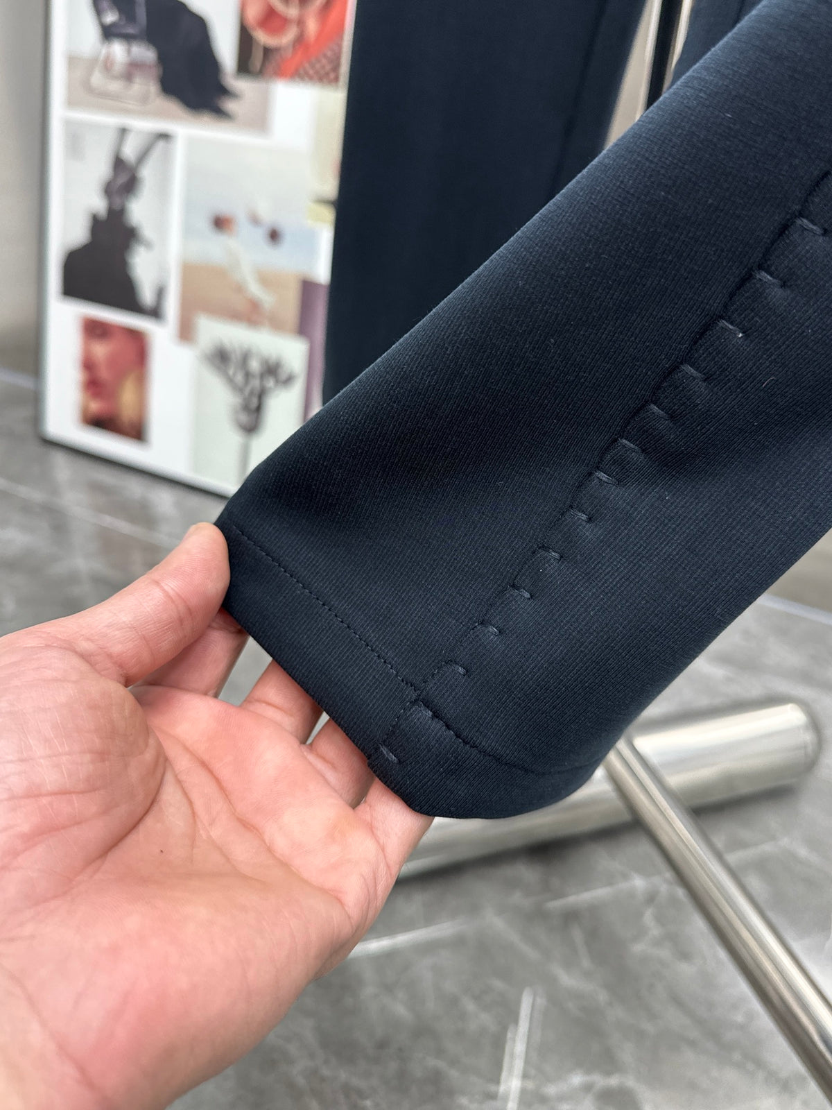 Valentino Casual Trousers with Small Motif, Navy, product gallery image 9