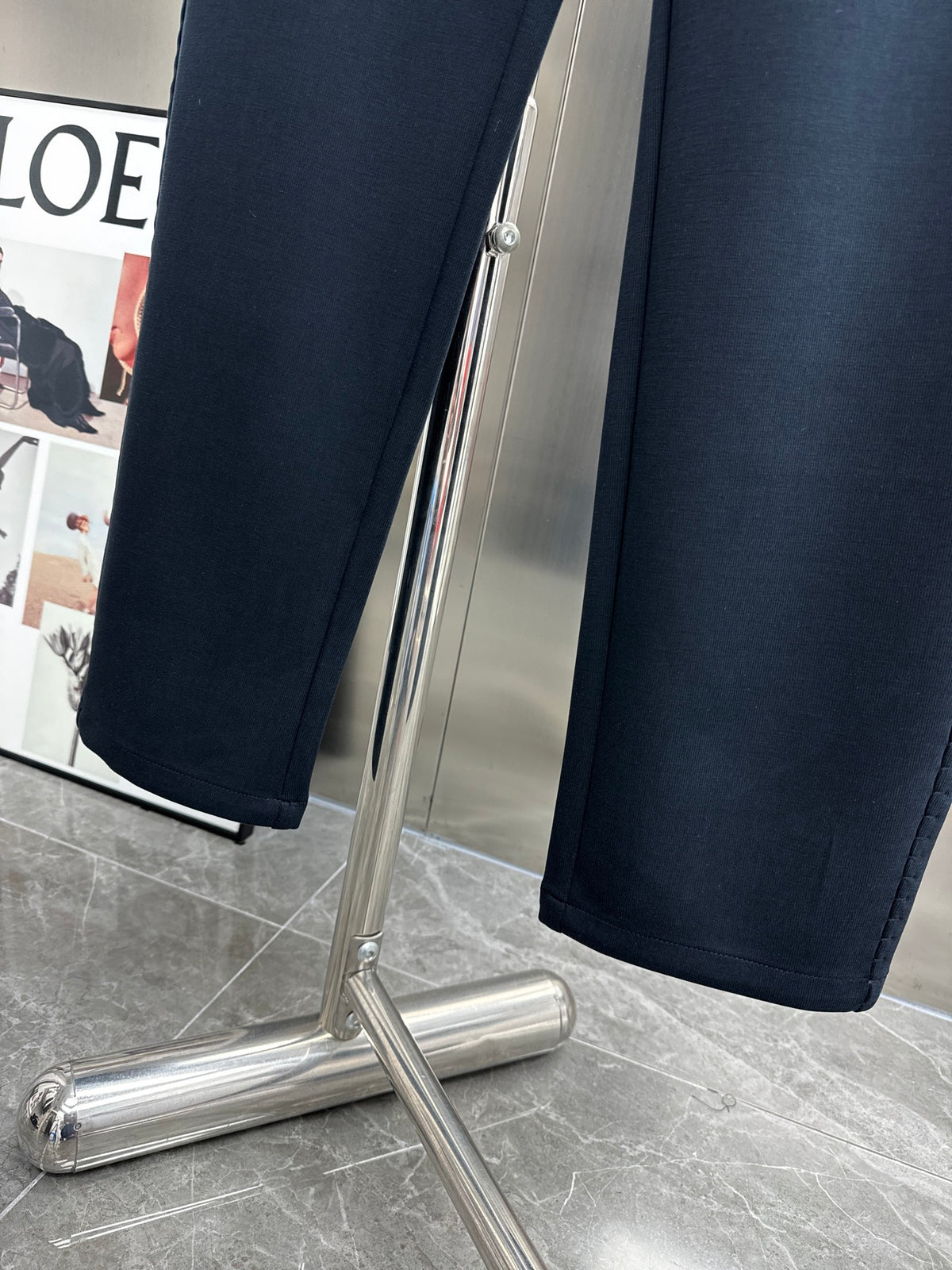 Valentino Casual Trousers with Small Motif, Navy, product gallery image 8