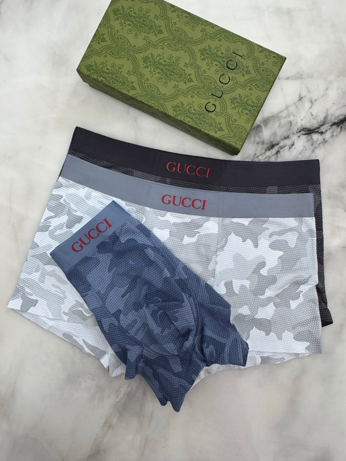 Gucci Grey Camouflage Dark Waist Boxer Briefs, image 6