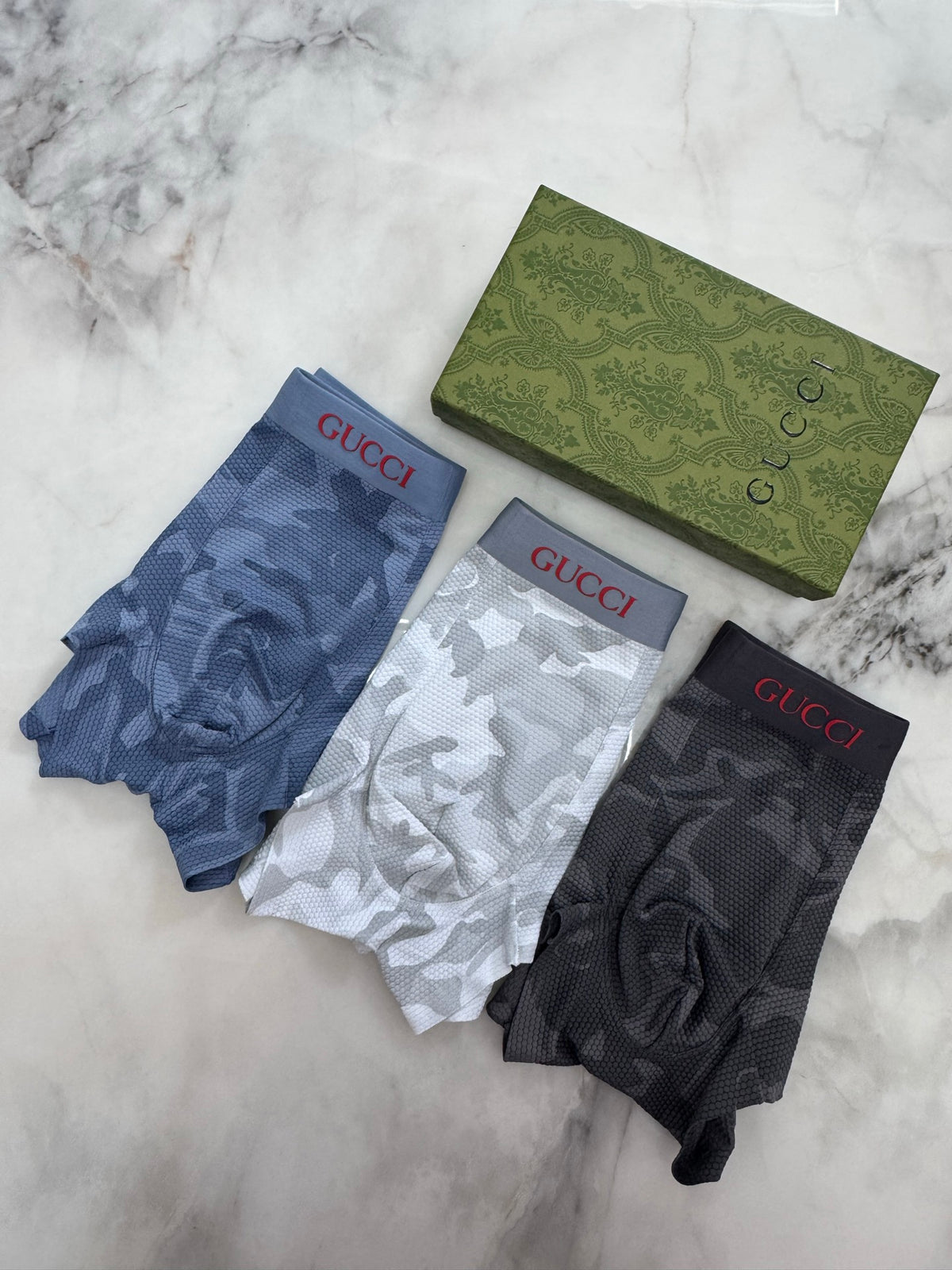 Gucci Grey Camouflage Dark Waist Boxer Briefs, image 8
