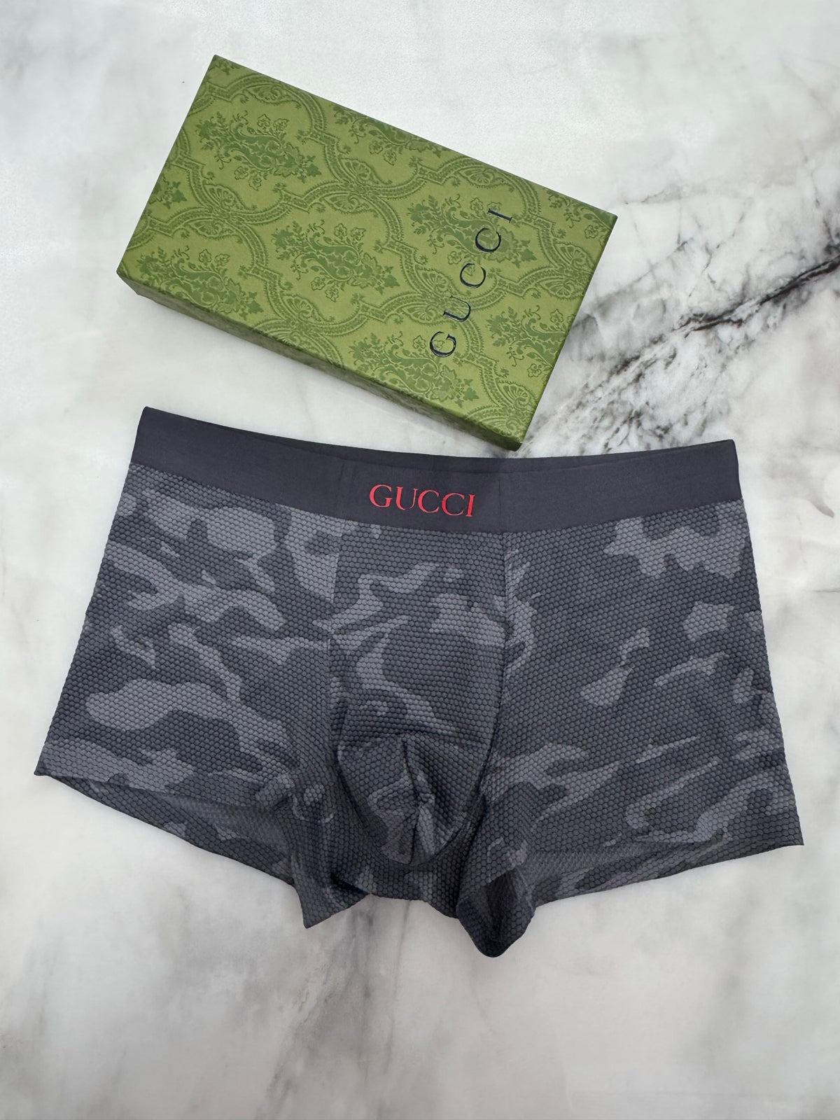 Gucci Grey Camouflage Dark Waist Boxer Briefs, image 3
