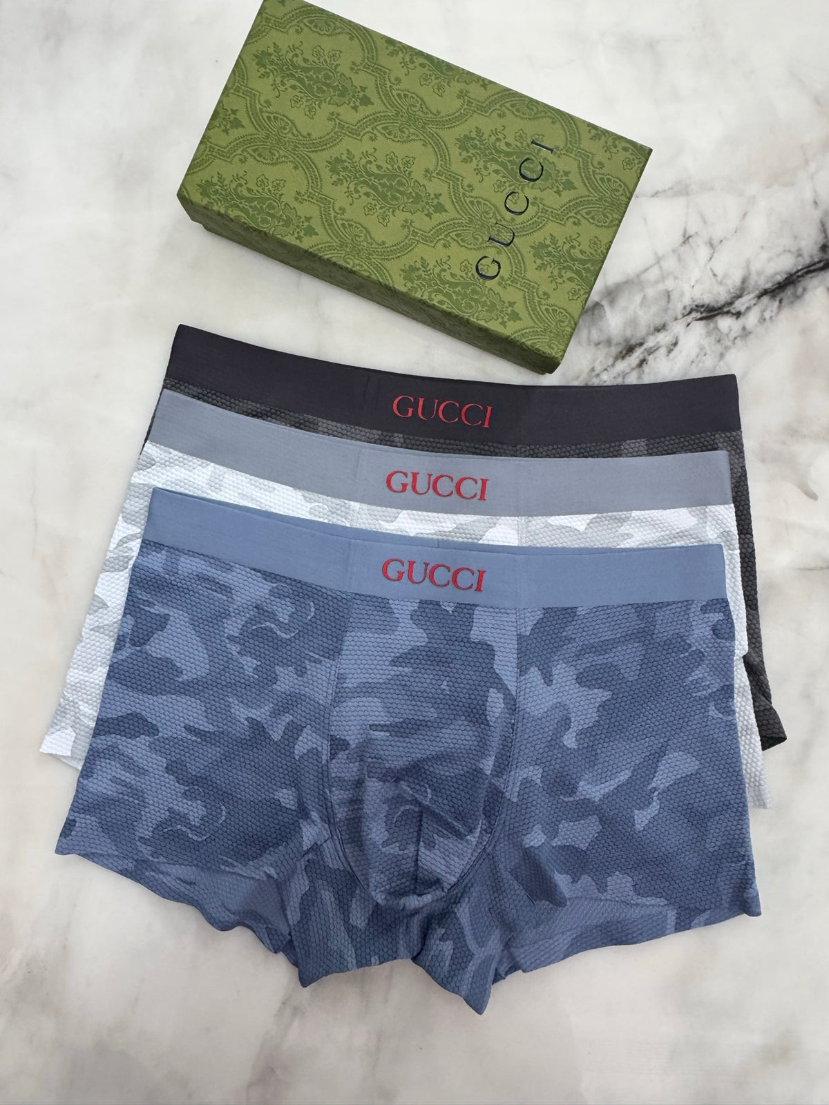 Gucci Grey Camouflage Dark Waist Boxer Briefs, image 5
