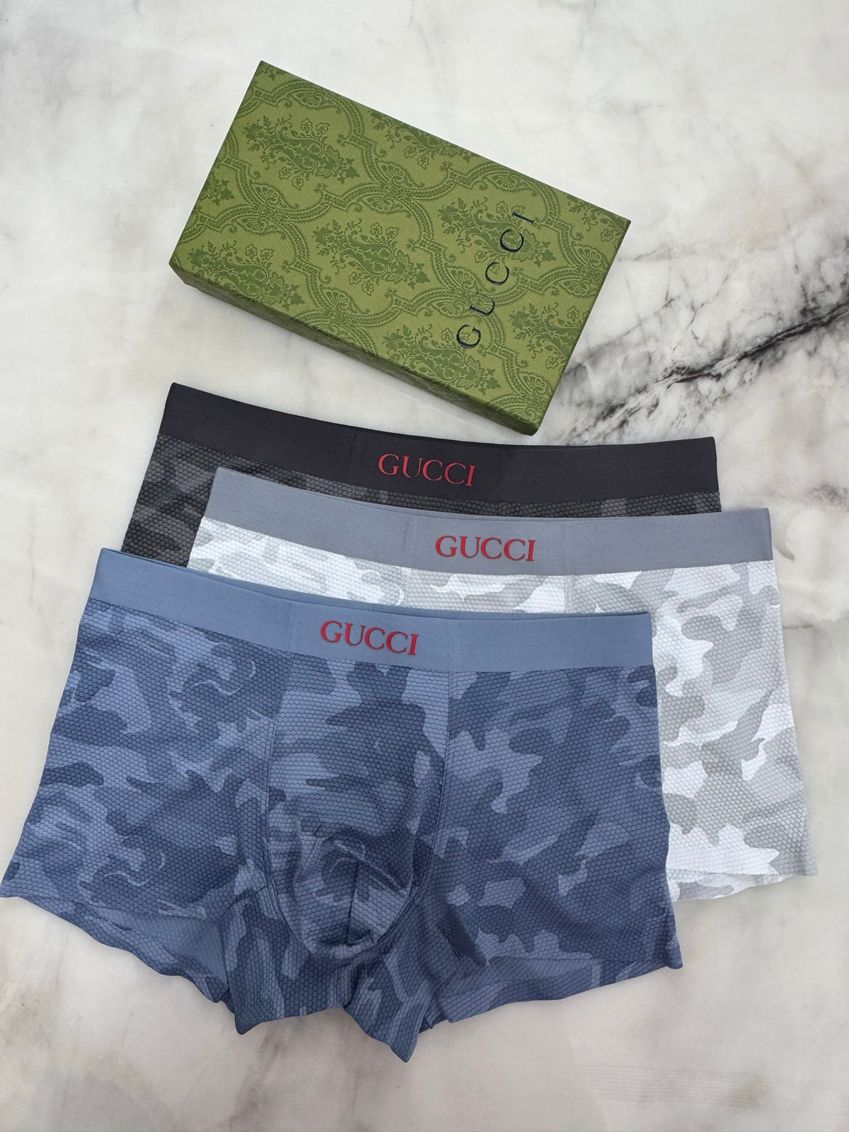 Gucci Grey Camouflage Dark Waist Boxer Briefs, image 4
