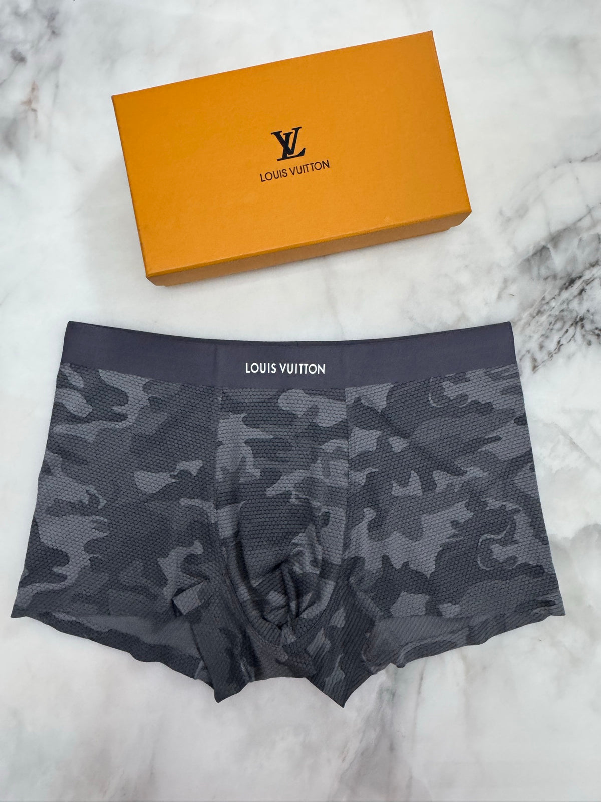 Louis Vuitton Beige Grey Camouflage Print Boxer Briefs, image 3