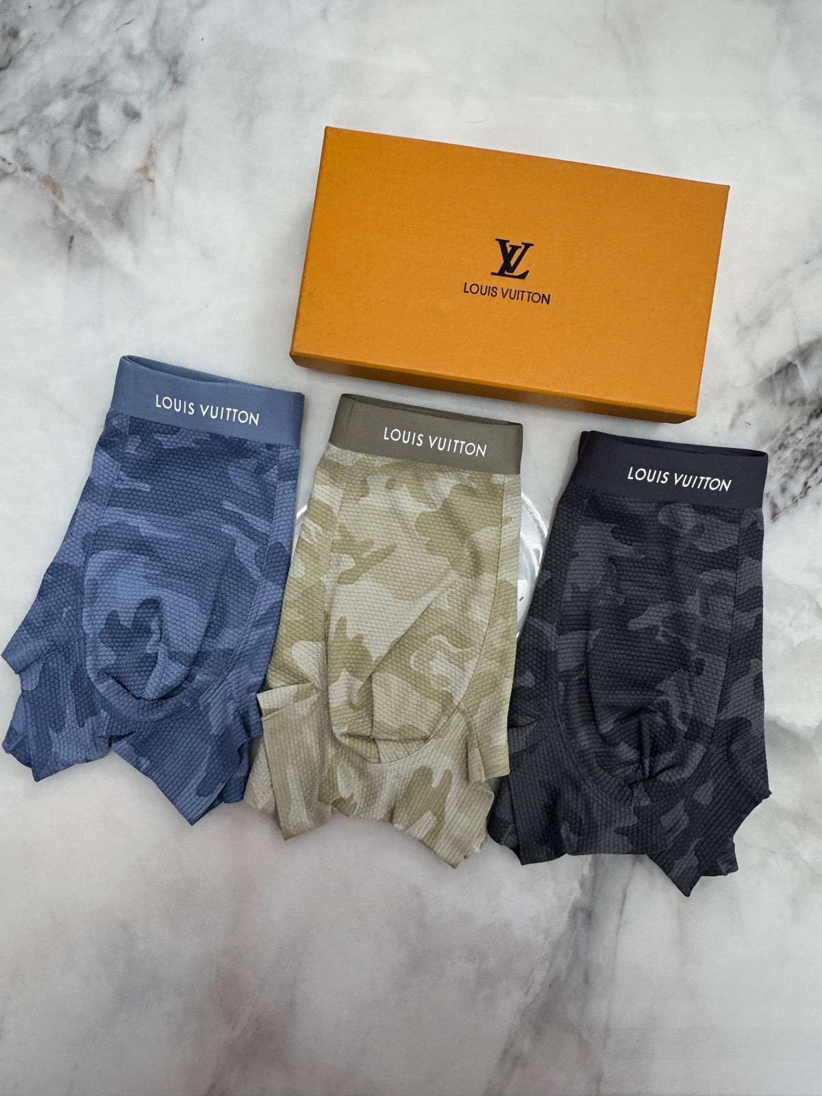 Louis Vuitton Beige Grey Camouflage Print Boxer Briefs, image 7
