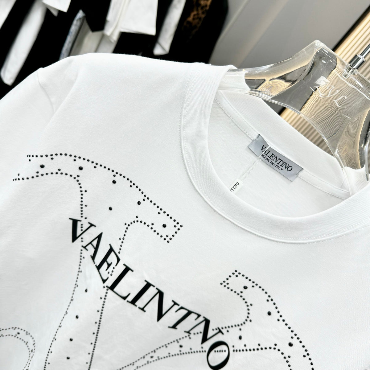 Valentino Outline Emblem T-Shirt with Chest Lettering, product gallery image 13