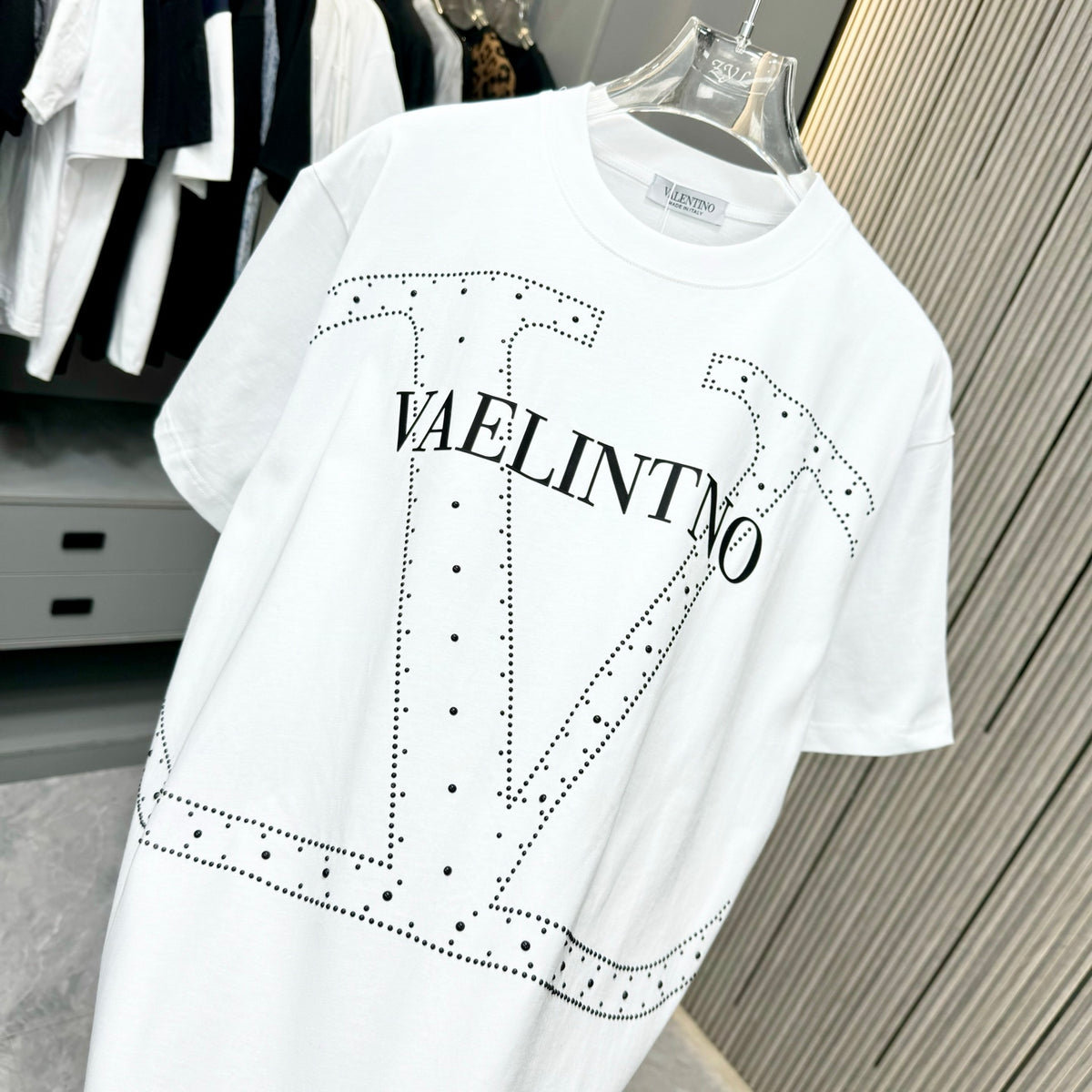 Valentino Outline Emblem T-Shirt with Chest Lettering, product gallery image 18
