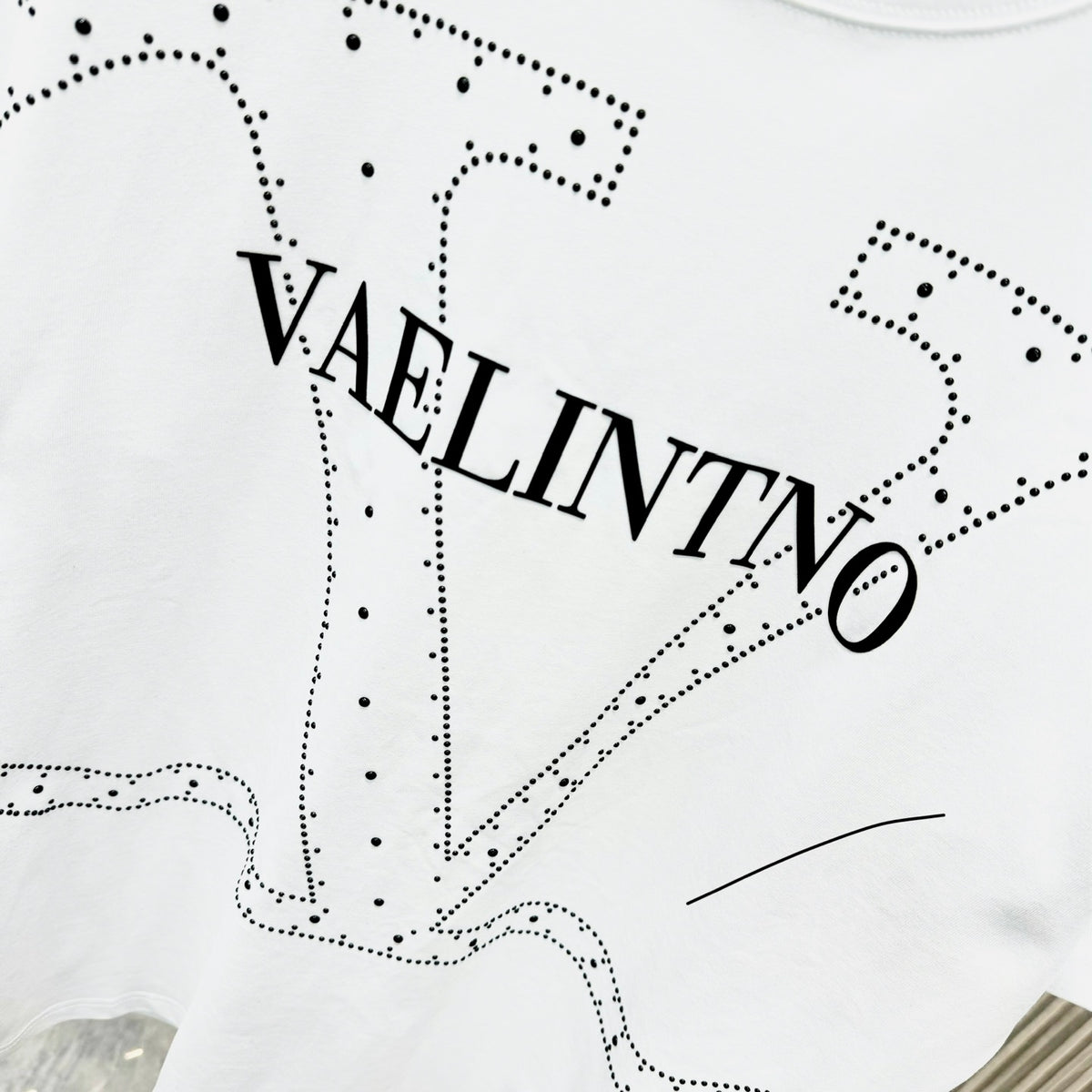 Valentino Outline Emblem T-Shirt with Chest Lettering, product gallery image 15