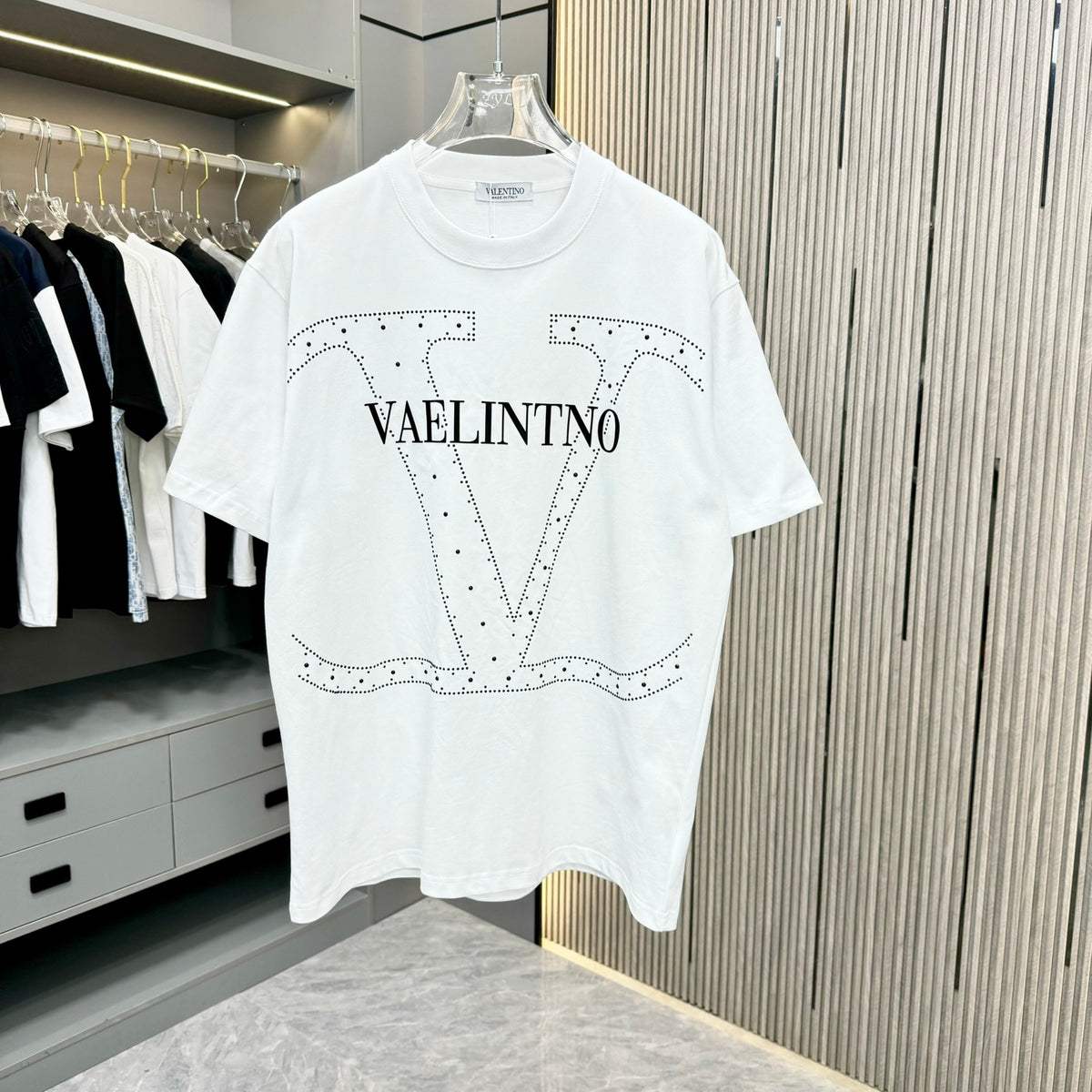 Valentino Outline Emblem T-Shirt with Chest Lettering, product gallery image 10
