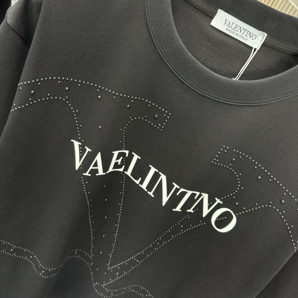 Valentino Outline Emblem T-Shirt with Chest Lettering, product gallery image 6