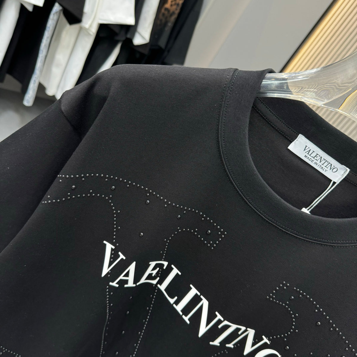 Valentino Outline Emblem T-Shirt with Chest Lettering, product gallery image 4