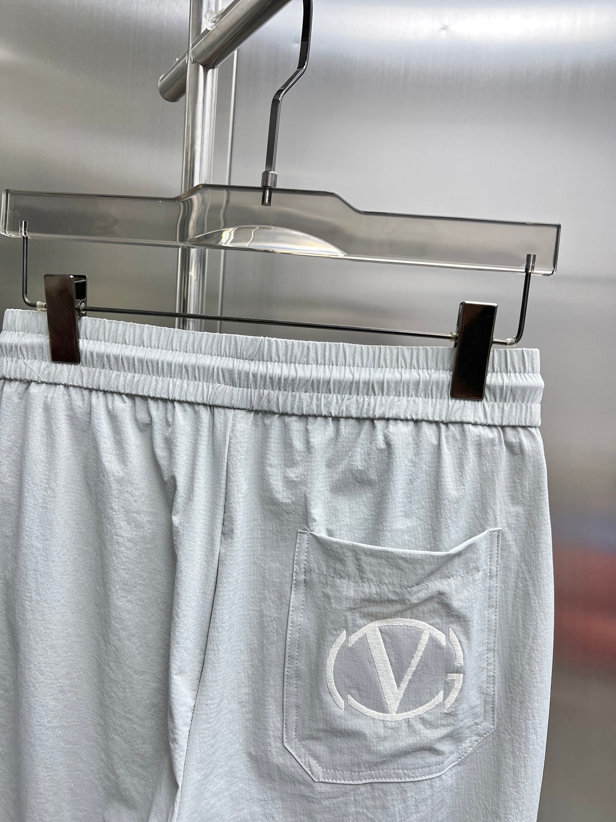 Valentino Full-Length Drawstring Trousers, Light Grey, product gallery image 6