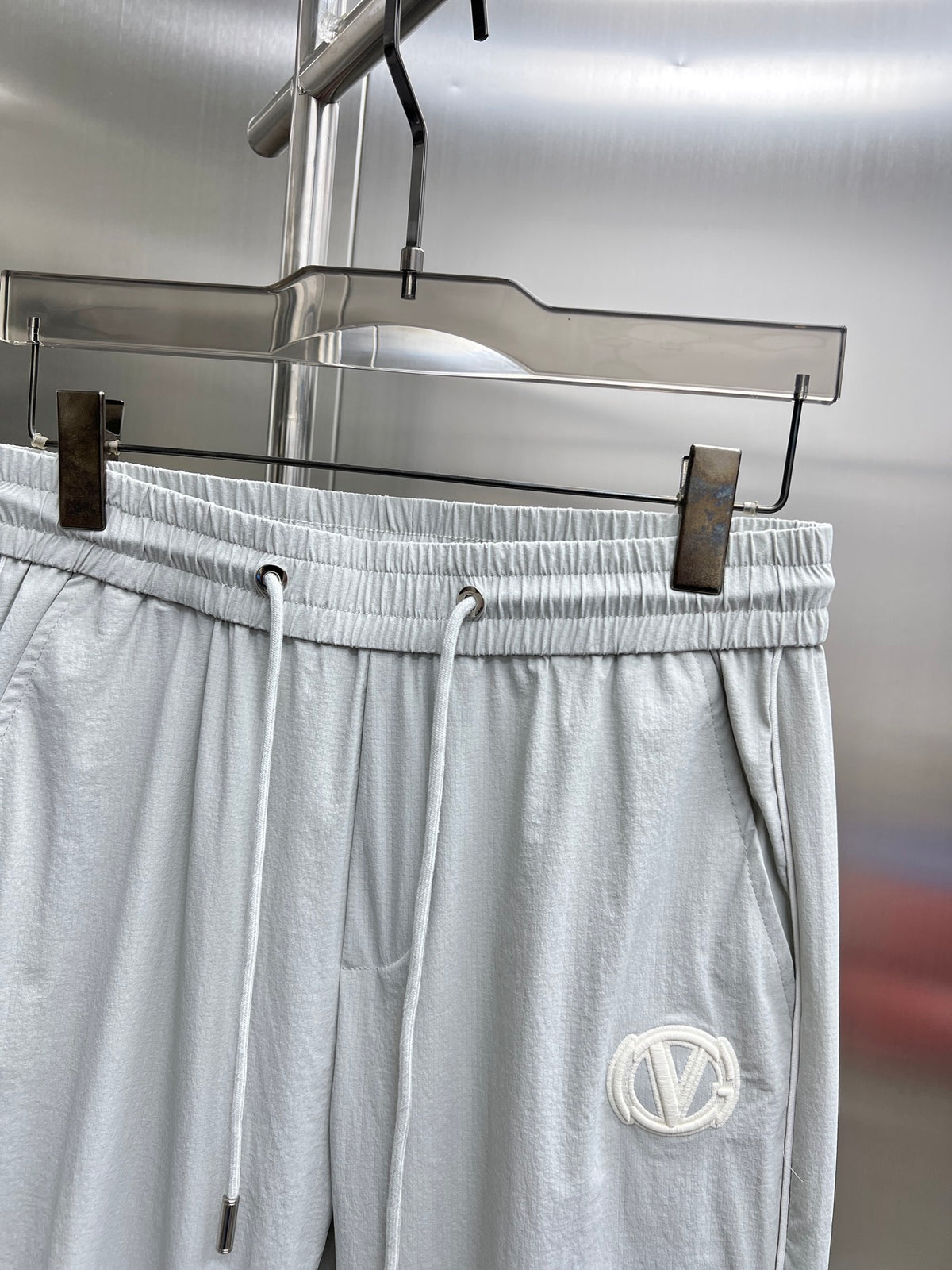 Valentino Full-Length Drawstring Trousers, Light Grey, product gallery image 3