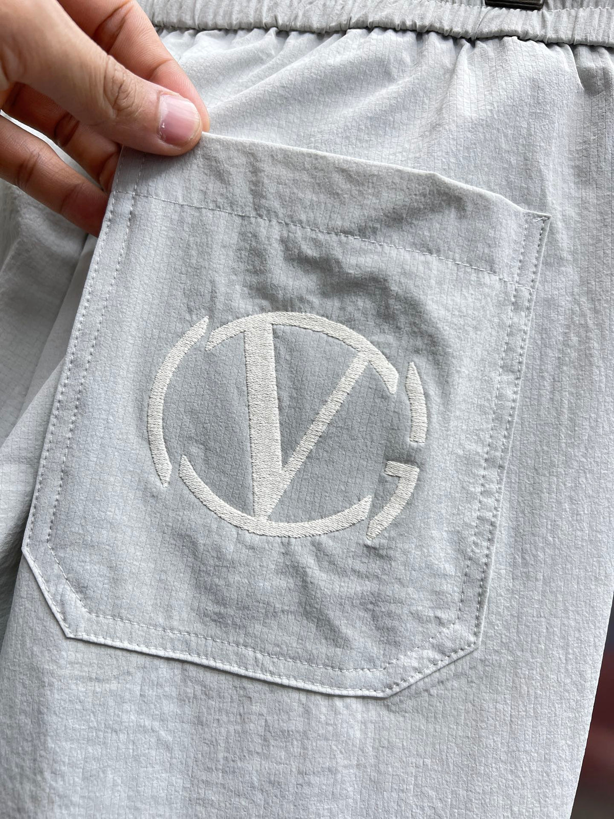 Valentino Full-Length Drawstring Trousers, Light Grey, product gallery image 7